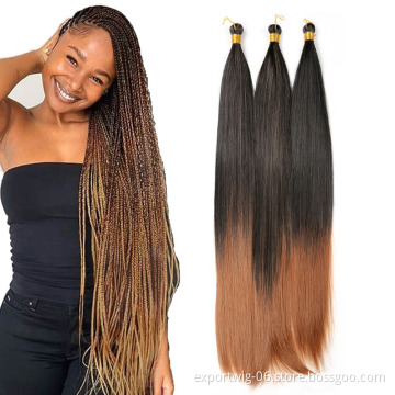 Long Synthetic Silky Straight Braiding Hair Bulk Suppport Customzied Crochet Silky Pony Bone Straight Attachment Hair Extensions